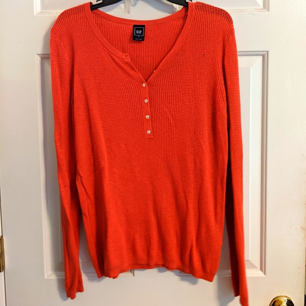 Gap waffle knit long sleeve thermal tee